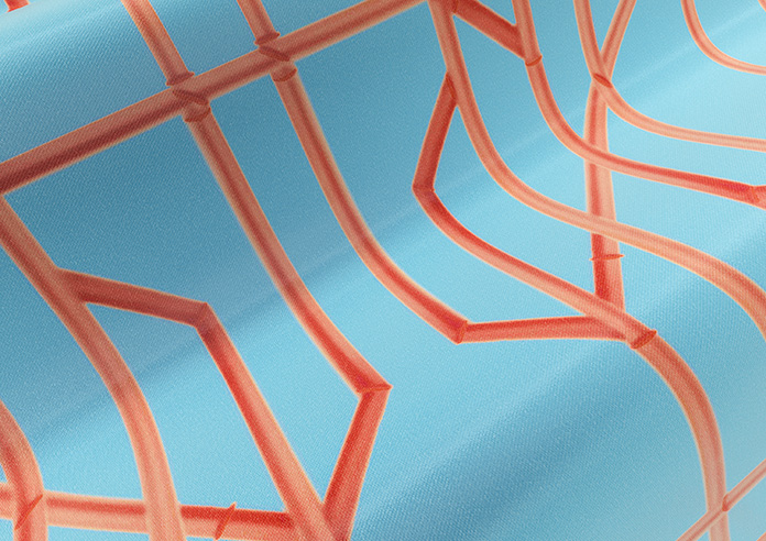 Bamboo Candy, Red Blue - Roman Blind - Image 4